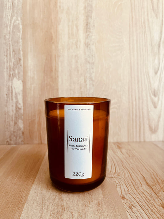 Serene Sandalwood Scented Candle